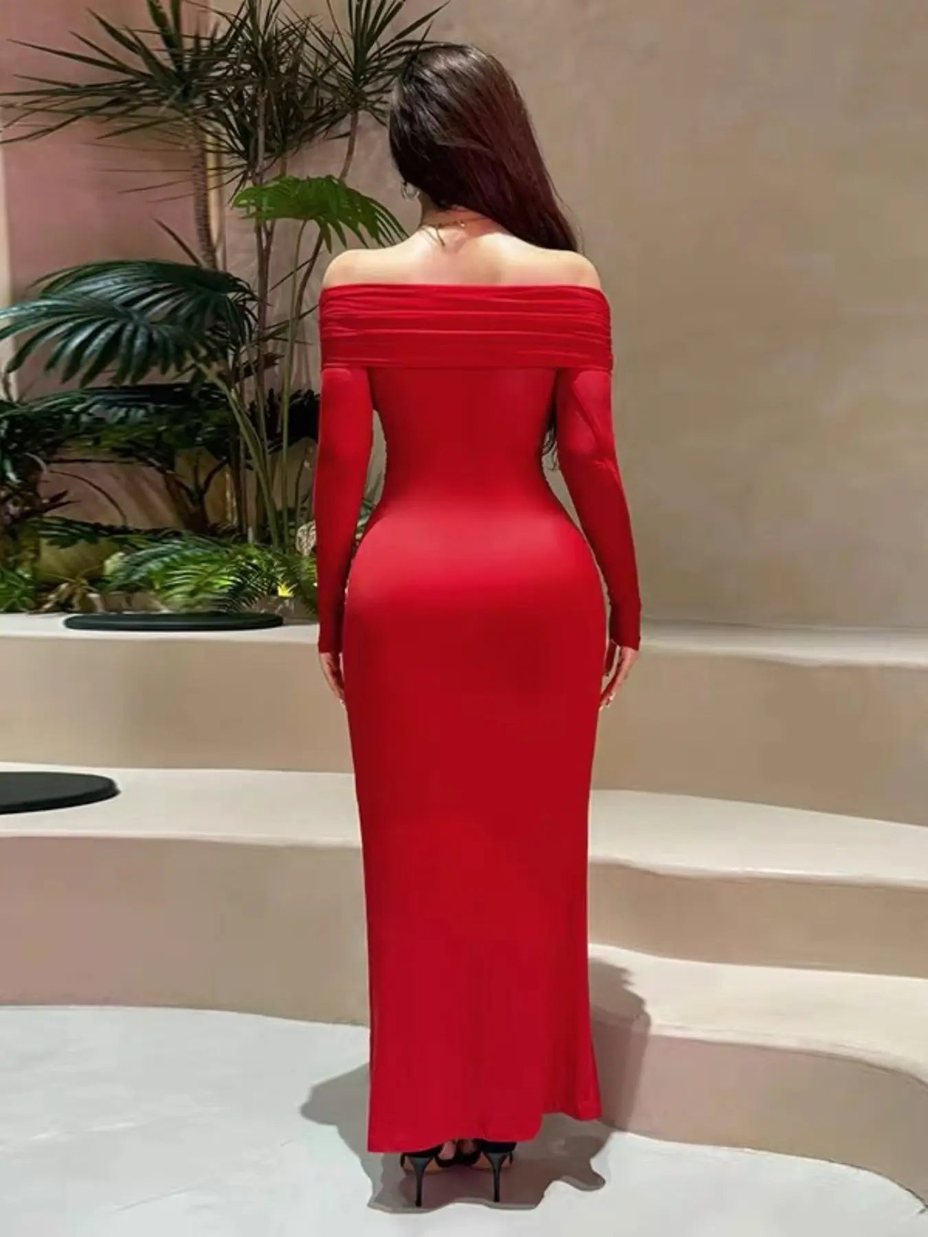 Women'S Sexy Mesh Patchwork Sheer Halter Long Sleeve Dress, Slim-Fitting Summer Fashion, European Style Medium-Length Dress